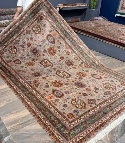 فرش دستریس طوسی افشان الماسی