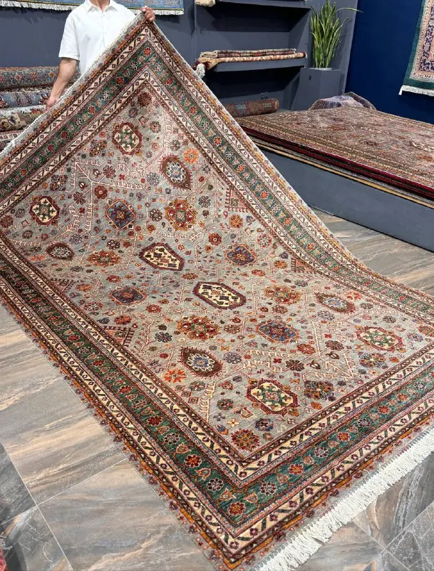 فرش دستریس طوسی افشان الماسی