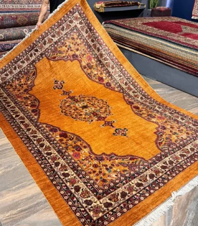 فرش هزارگل ترنج طلایی