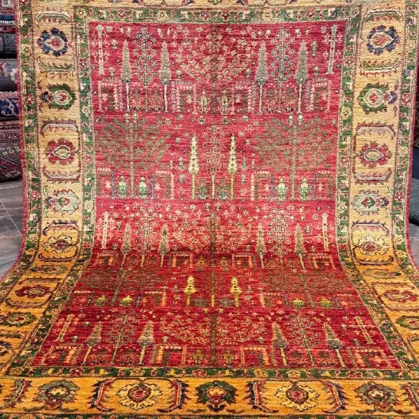 فرش ۳ متری دستباف طرح درختی لاکی