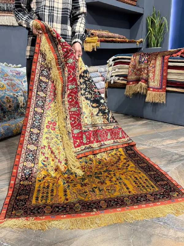 94a0d804-51dc-4f75-bae8-8a27e9b0afd2 فرش تمام ابریشم رج ۸۰