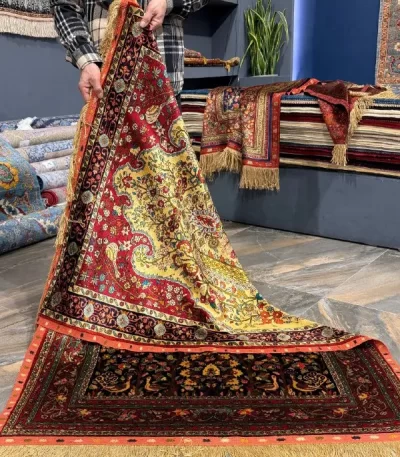 فرش دورو طرح طاووس