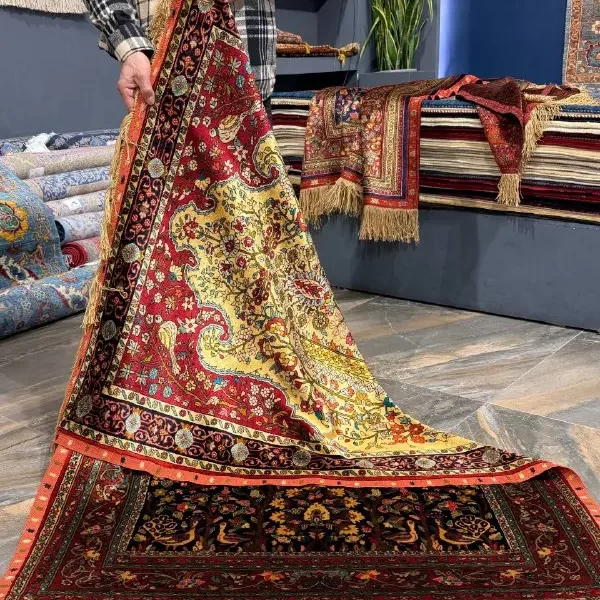 فرش دورو طرح طاووس