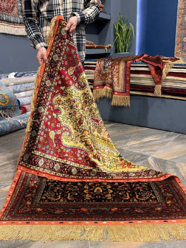 فرش دورو طرح طاووس